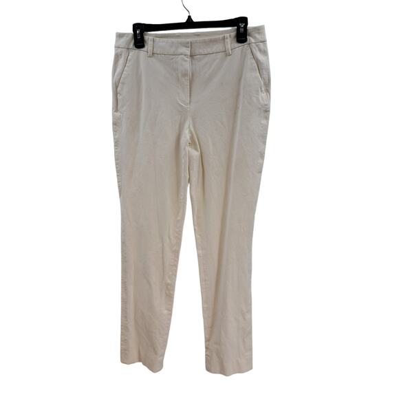 Chico's Dress Pants 1T 8T Straight Leg Mid Rise Stretch Cotton Career Work White - Picture 1 of 8